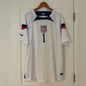 Nike USA White Navy Red Men's Soccer Jersey #1 Fits Like a 2XL